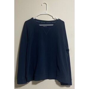 Marc New York Andrew Marc Mens XXL Navy Blue Ribbed Crewneck Sweatshirt Pullover